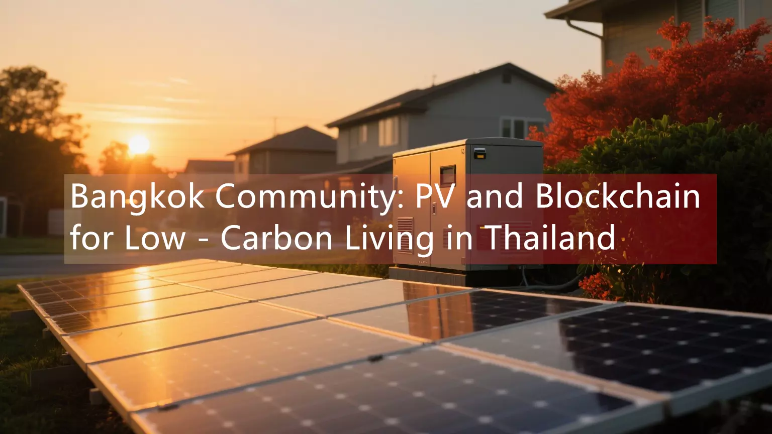 Bangkok Community: PV and Blockchain for Low - Carbon Living in Thailand