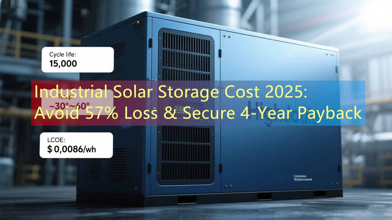 Industrial Solar Storage Cost 2025: Avoid 57% Loss & Secure 4-Year Payback