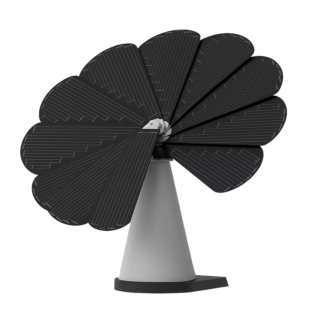 Vertical Axis Smart Flower Solar Panels