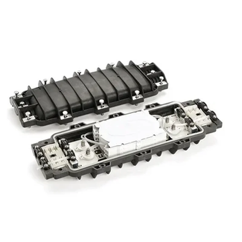 Double-ended optical cable splice box (horizontal)